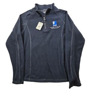 Goodwill Employee Trimark Fleece Pullover Mens Medium Navy Blue 1/4 Zip NEW